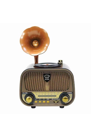 Ultratekno Md-1319bt Nostaljik Gramofon Görünümlü Fm Radyo Retro Ahşap Bluetooth Hoparlör
