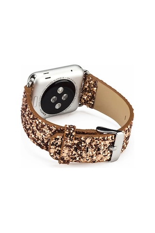 Ally Apple Watch 7-8 45mm 6-5-4 44mm Kordon Kayış Deri Sim İşlemeli 3-2-1 42mm- 5775