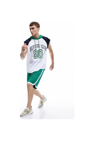 Koton Kapşonlu Reglan Kol Baskılı Oversize Spor Atlet Beyaz 5sam10124nk Beyaz