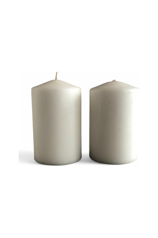 İkili Bar Mum Beyaz Beyaz
