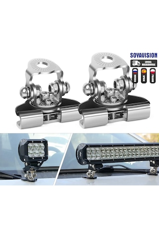 2pc Black-2pcs/set Araç Montaj Çalışma Işığı Braketi Kelepçe Paslanmaz Çelik Sütun Hood Offroad Led Çalışma Işığ