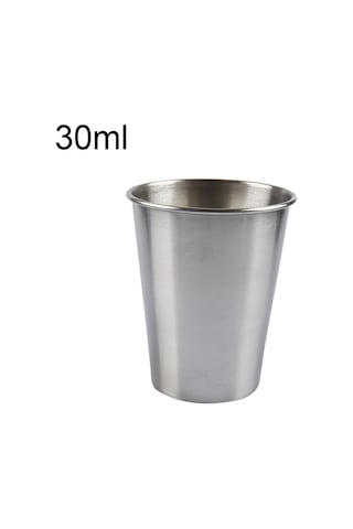 Cbtx 30ml Tek Duvar Elektropolisajlı Paslanmaz Çelik Kısa Şarap Bardağı Gümüş 30ml