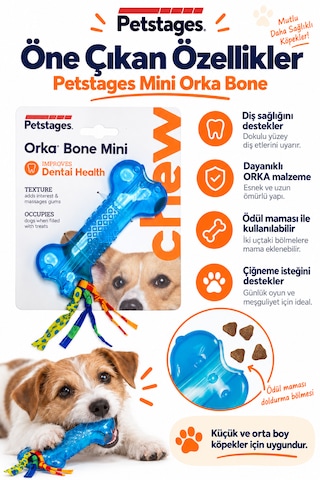 Petstages Mini Orka Bone Kemik Şeklinde Köpek Oyuncağı