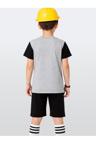 Denokids İnşaat Araçları Erkek Çocuk T-shirt Şort Takım Çok Renkli