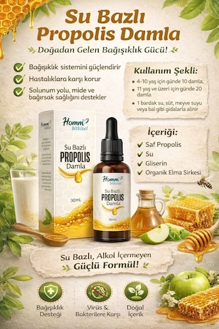 Homm Vita Su Bazlı Propolis Damla 30 ML