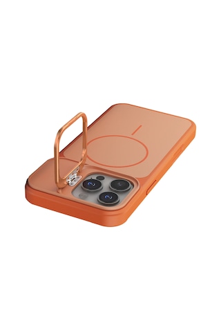 Csmtex 4 Joko Apple Uyumlu iPhone 16 Pro Max Pale Magsafe Standlı Kapak - Turuncu