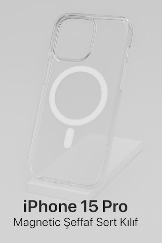 C.power Magsafe Şeffaf Sert Kılıf İphone 15,15pro,15pro Max ,plus Uyumlu, Darbeye Dayanıklı Pc Malzeme Şeffaf