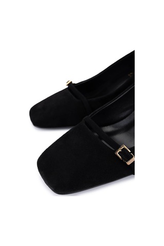 Tamer Tanca Kadın Hakiki Deri Siyah Süet Klasik Ayakkabı 1135 1301 Bn Ayk Sk25-26 Sıyah Suet SIYAH SUET