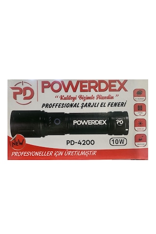 Powerdex Pd-4200 Şarjlı El Feneri 10w Siyah