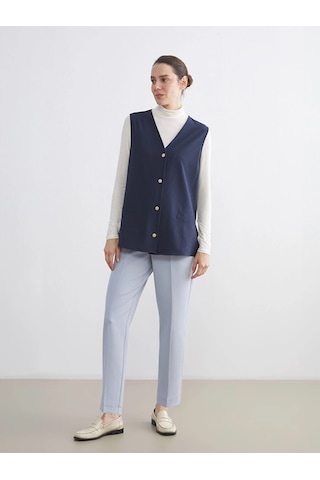 LC Waikiki Lcw Grace Indigo V Yaka Kadın Yelek İndigo