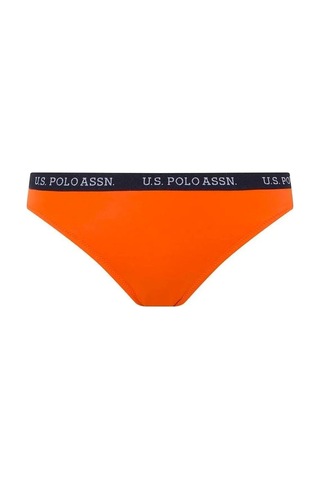 U.S. Polo Assn. Kadın Turuncu Kalın Kenarlı Lastikli Bikini Alt Turuncu