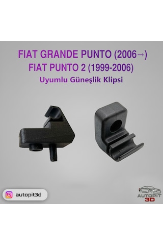 Fıat Grande Punto 2006 / Fıat Punto 2 1999 2006 Uyumlu Güneşlik Klipsi Uyumlu Güneşlik Klipsi