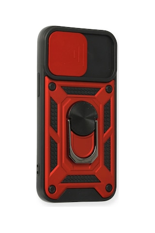 Newface - 323 - iPhone Uyumlu 12 Mini Kılıf Pars Lens Yüzüklü Silikon - Csmo-tex - - Kırmızı