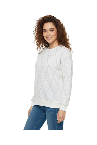 Baglan Kadın Sıfıryaka Sweatshirt Taşlı Bgl-st05060 Krem