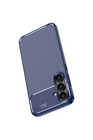 Vendas Galaxy Uyumlu S24 Fe Kılıf Zore Negro Silikon Kapak + Hayalet Ekran Koruyucu Lacivert