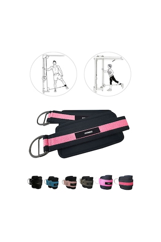 Spor Byfit Ayak Bilek Kayışı D-ring Ağırlık Çekiş Aparatı Kırmızı - Siyah