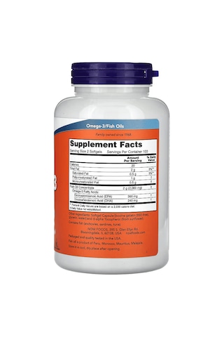 Now Foods Omega-3 Fish Oils Epa Dha 200 Softgels