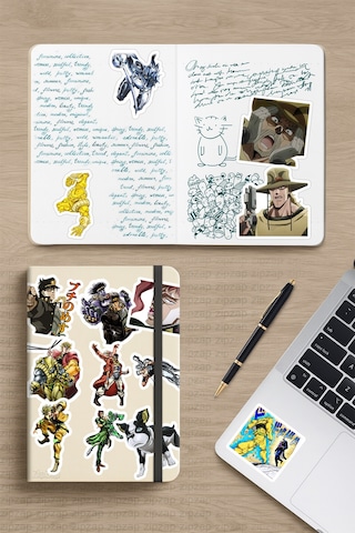 Jojo No Kimyou Na Bouken Part 3 Anime Telefon Laptop Yapışkanlı Folyo Sticker Paketi 25 Adet Çok Renkli
