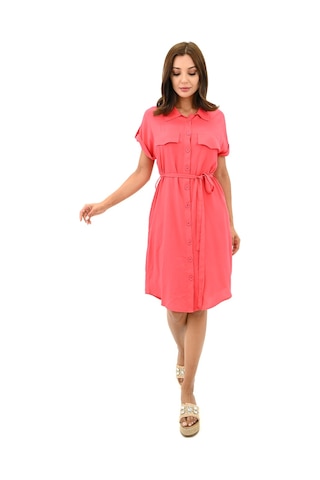 Kadın Gömlek Yaka Kuşak Detaylı Elbise 5240-25 001