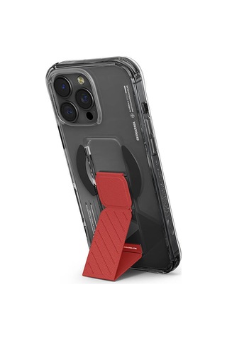 Apple iPhone 16 Pro Uyumlu Kılıf Magsafe Şarj Özellik Teknoloji Desenli Standlı Skinarma Axon Kapak Siyah