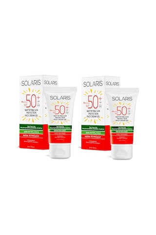 Solaris Yağlı Ciltler İçin Koruyucu ve Maylaştırıcı Jel Yüz Kremi SPF50+ 2 x 50 ML