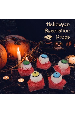 Neevoyu Halloween Korku Dekorasyonu - Mavi Gözler 5'li Paket, Gerçekçi Görünüm, Prank Ve Parti İçin Vinyl Dekor