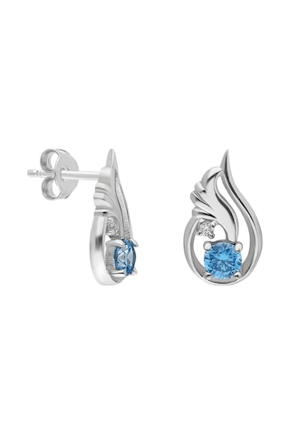 Chavin Topaz Melek Kanadı 0.02 Carat Pırlanta Gümüş Küpe Ei08