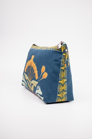 Fabric Craft Bag Portföy Çanta Fermuarlı Clutch Lacivert - Sarı