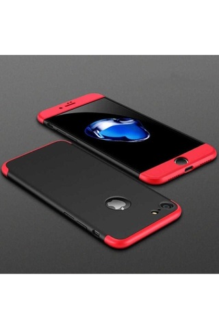 Apple Uyumlu iPhone 6 Kılıf Zore Ays Kapak Siyah-Kırmızı