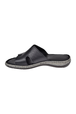 Castle Black Hakiki Deri Comfort Kadın Terlik Cb-22404 Siyah
