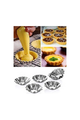 12 Adet Tartolet Kalıbı Kek Kurabiye Tart Kalıbı Çelik Gri Diğer