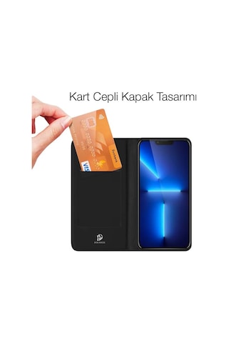 Dux Ducis İphone 13 Pro Max 6.7inç Kılıf Kapaklı Flip Cover Kılıf Skinpro Series- 5775 Çok Renkli