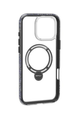 Apple Uyumlu iPhone 16 Pro Max Kılıf Magsafe Standlı Kapak Raptic Airjoy Serisi Boncuk Tasarımlı Siyah gri