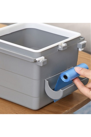 Mini Masa Çöp Kovası Plastik Tezgah Altı Geri Çekilebilir Yapışka Siyah