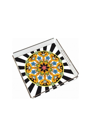 Modern Figüratif Pleksi Tepsi - 25x25cm