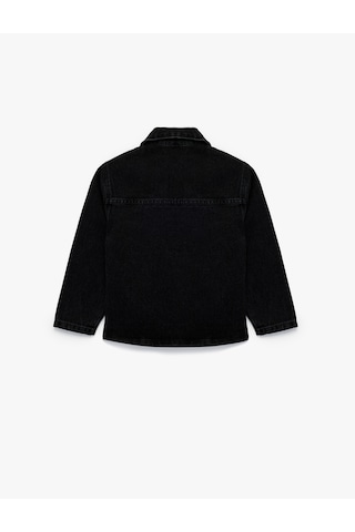 Koton Pamuklu Düğmeli Uzun Kollu Cep Detaylı Denim Ceket Siyah 6wkb20001td Siyah
