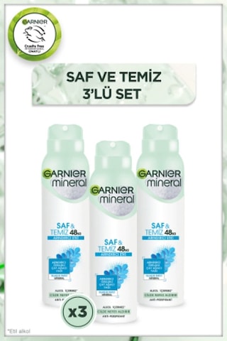 Mineral Saf&temiz Sprey Deodorant 3'lü Set