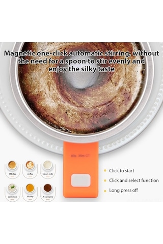 Novahub Kendinden Karıştırmalı Isıtmalı Bardak - 300ml Usb Şarjlı Beyaz Beyaz