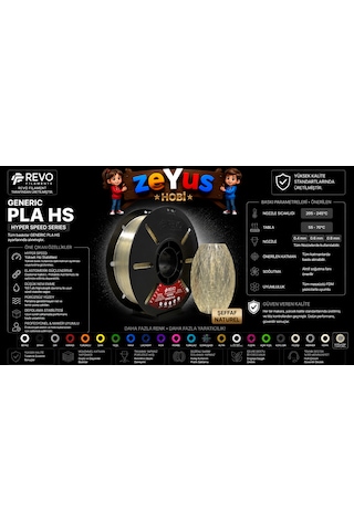 Generic Pla Hs Hyper Speed Filament Şeffaf Naturel 1.75 Mm 1000 Gr