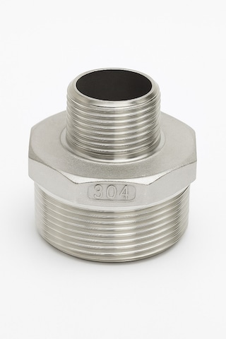 Orantılı Nipel - Paslanmaz Çelik - Dişli Nipel 304 Kalite Krom Çelik 3/8'' X 1/8''