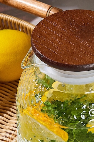 Savio Buzlu Şeffaf Wood Sürahi 1900 Ml