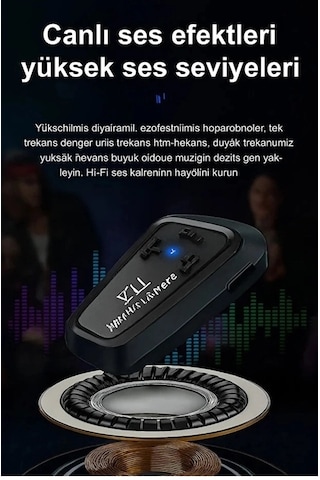 Y11 Kulaklık Mikrofonlu Motosiklet Kulaklığı İntercom 5.3