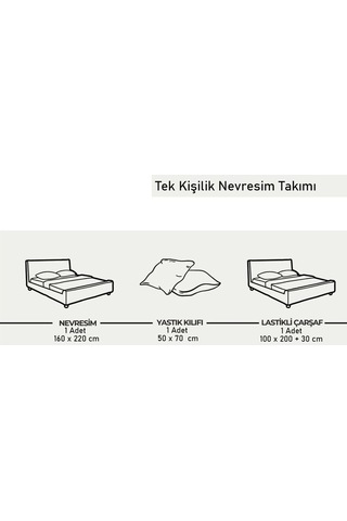 Aura Tek Kişilik Nevresim Takımı 160 X 220 Cm Gri