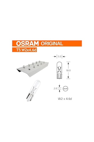 12v 2w T5 Dipsiz Gösterge Ampulü 10 Adet 2722 10x