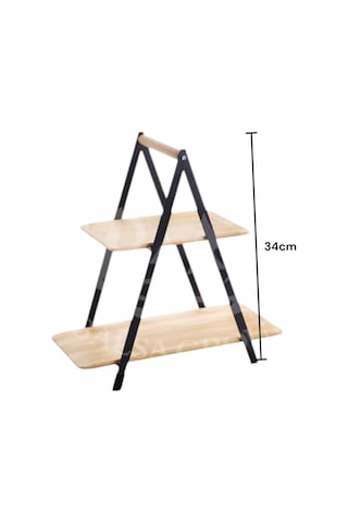 2 Katlı Bambu Stant, Baharat Stantı, Çok Amaçlı Mutfak Rafı Bmb27 Sarı