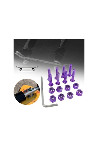 Pazly Suntek 8 Adet Yedek Longboard Donanım Seti - Mor Vidaları Mor