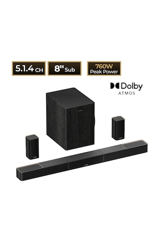 Ultımea Skywave X50 Dolby Atmos 5.1.4 Soundbar, 2xsurround, 8" Subwoofer, Gan Amfi Ev Sinema U422a