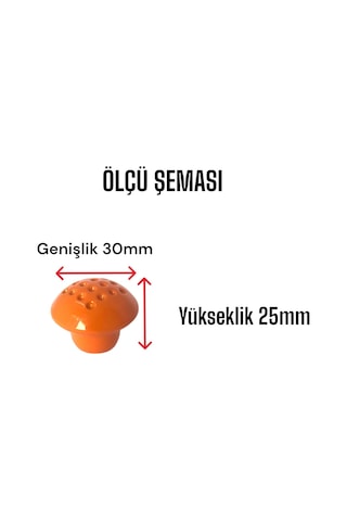 8 Adet Turuncu Noktalı Mantar Düğme Kulp Çocuk Bebek Mobilya Çekmece Dolap Kapak Kulbu Metal Kulp Aksesuarları Vidalı