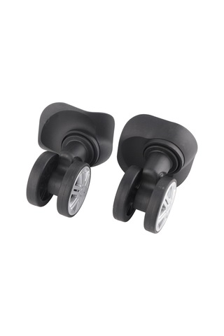 Geeroyoo Sessiz Çift Sıra Büyük Tekerlek Valiz Tamiri Aksesuarı Pp+pet Materyal Siyah 2 Adet Tekerlek 8 Adet Vida