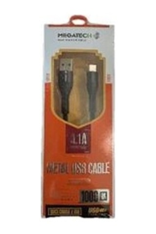 Megatech 3.1a A Örgülü Serisi Usb To Type-c 1mt Data Kablosu Siyah Kdo